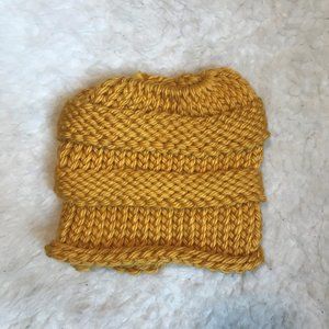 Knit Messy Bun Hat
